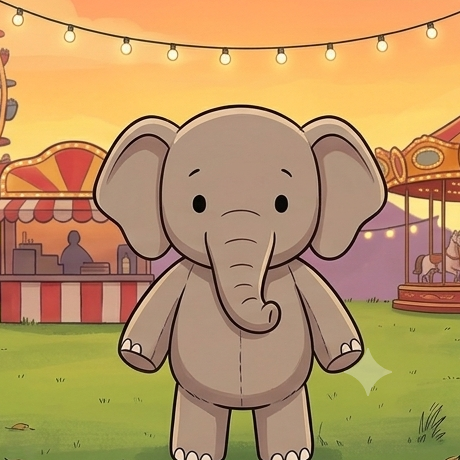 Tusk, Prax's stuffed elephant.